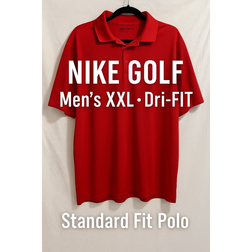 Nike Golf Men's XXL Red Polo Dri-FIT Standard Fit